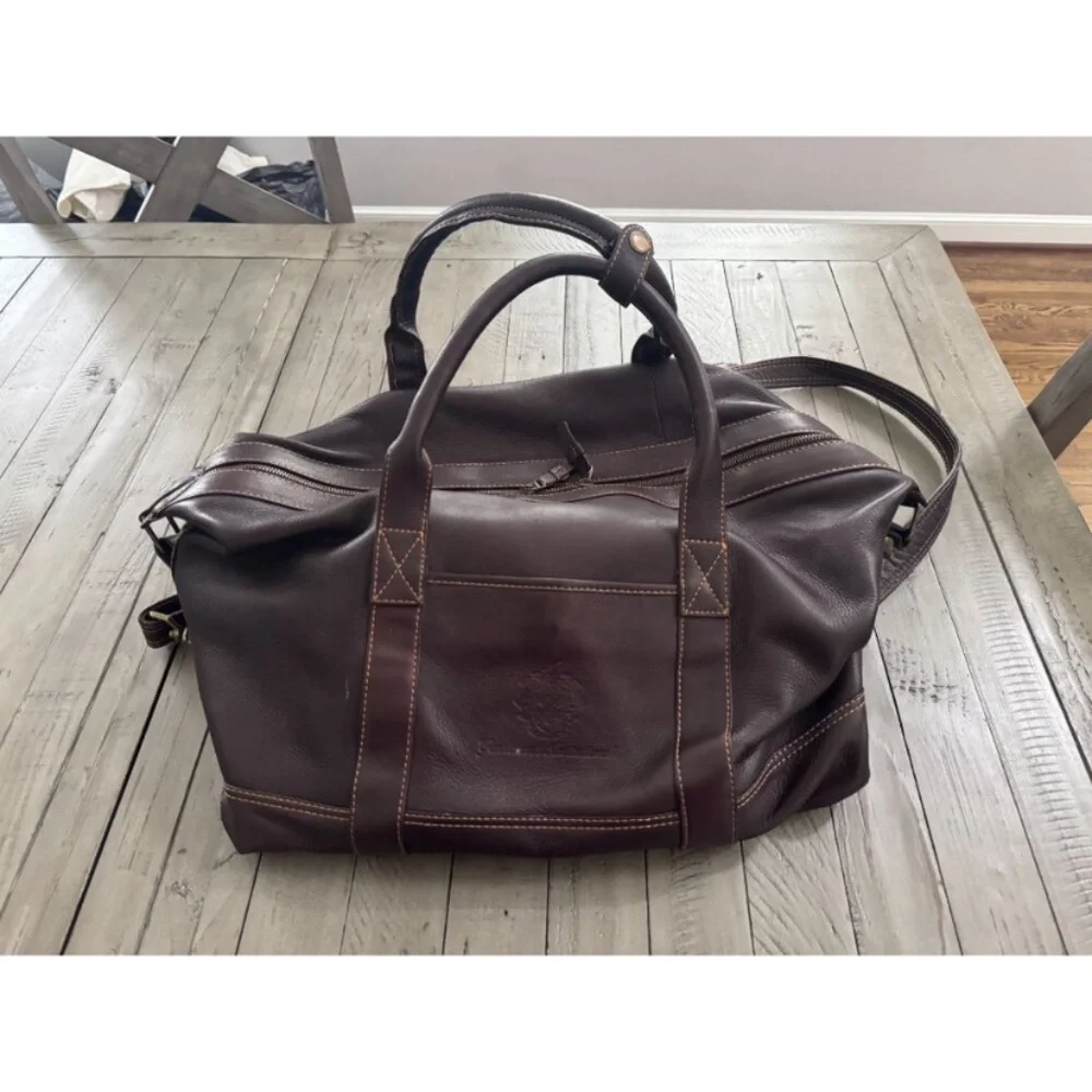 Links and Kings large Brown Leather Men's club duffel Bag